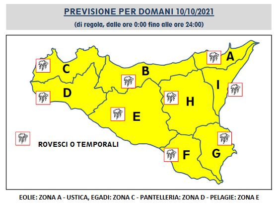 meteo sicilia domani allerta gialla 10 ottobre