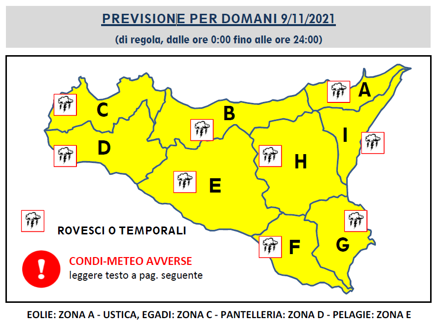 meteo sicilia allerta gialla 9 novembre