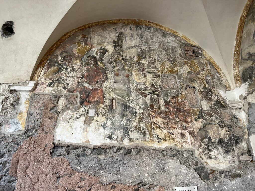 Affresco raffigurante Sant'Agata prima restauro santa maria di gesù catania