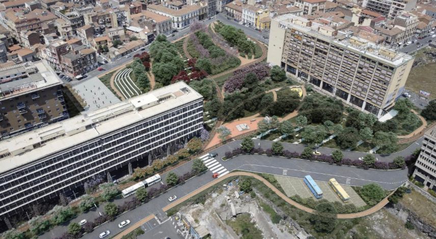 polmone verde progetto catania piazza repubblica san berillo dall'alto