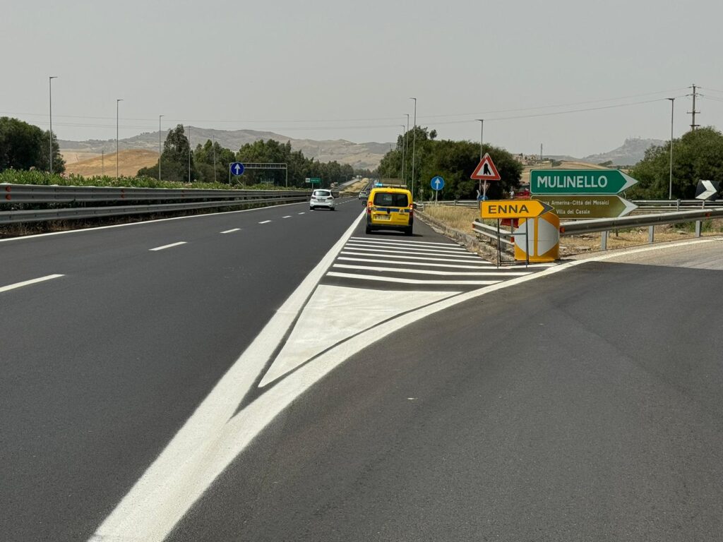 pavimentazione nuova Anas A19 autostrada mulinello