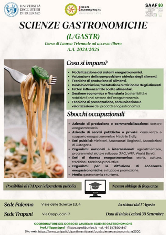 università scienze gastronomiche