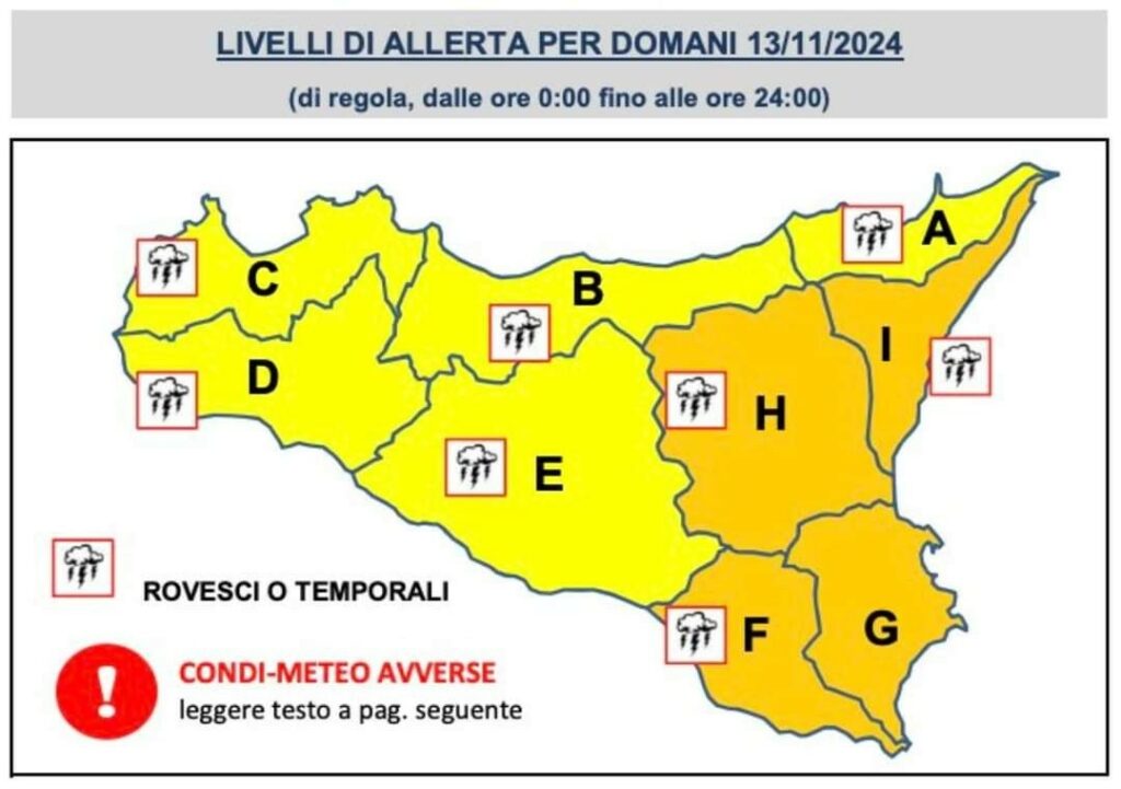 allerta meteo arancione sicilia